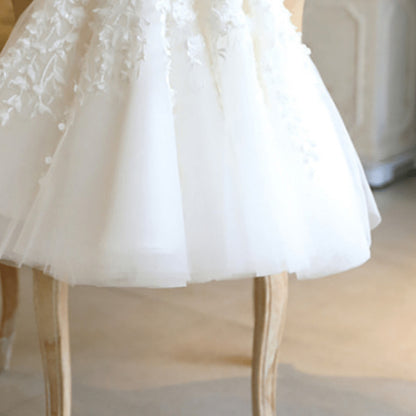 White Floral and Tulle Children's Dress