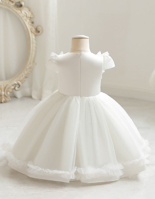 Pleated Tulle and Pearls Children's Party Dress