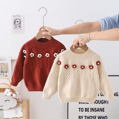 Children's Cardigan Knitted Flowers