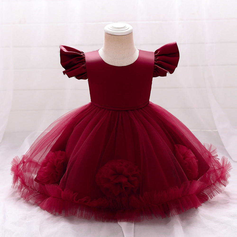 Children's Party Dress Tulle Flowers