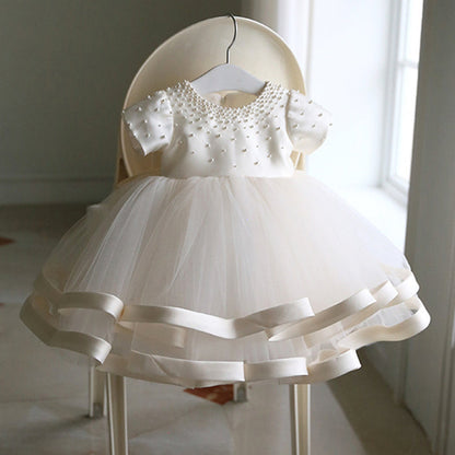 Pearls White Children's Party Dress