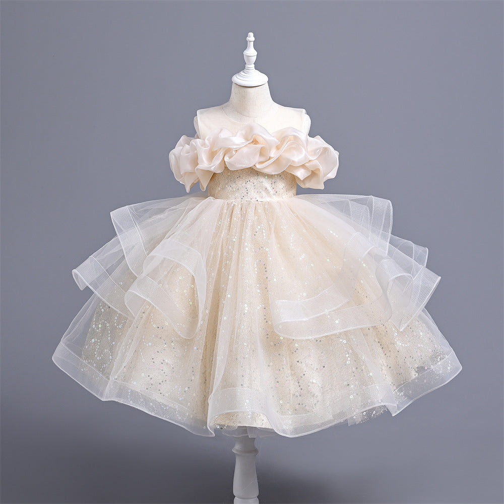 Shiny and Tulle Children's Party Dress