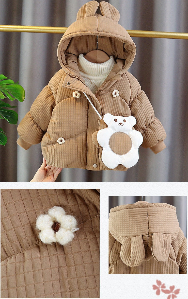 Women's Children's Floral Jacket + Teddy Bear Bag