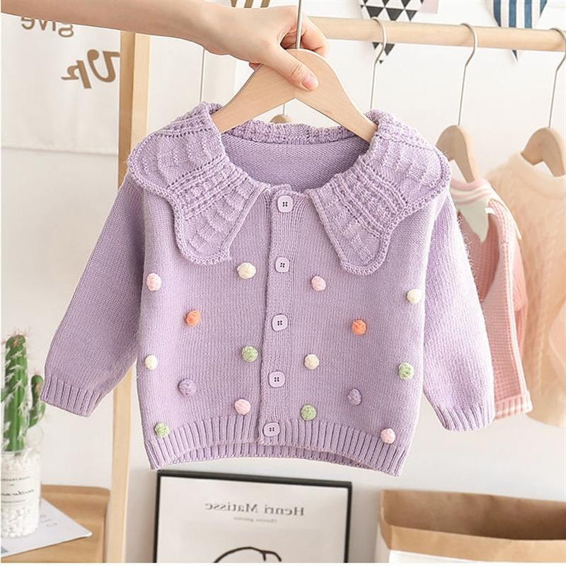 Children's Polka Dot Collar Cardigan