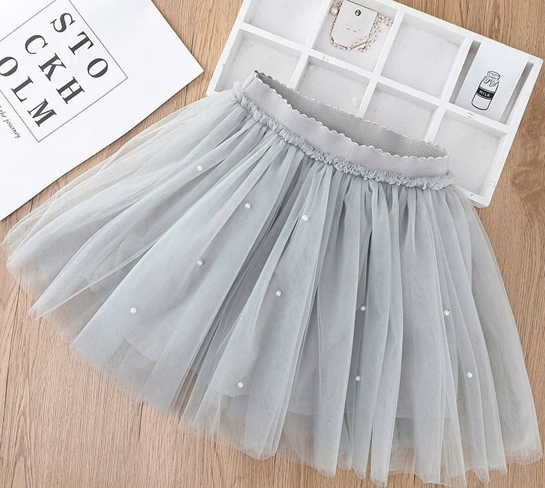 Children's Tulle Pearls Skirt