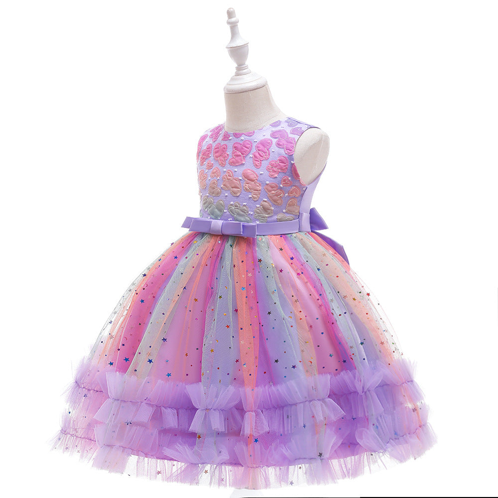 Colorful Tulle Stars Party Dress