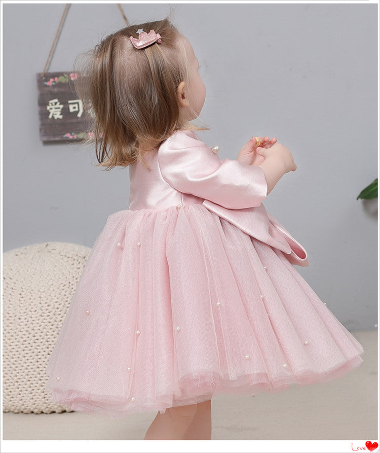 Children's Pearls and Bow Party Dress