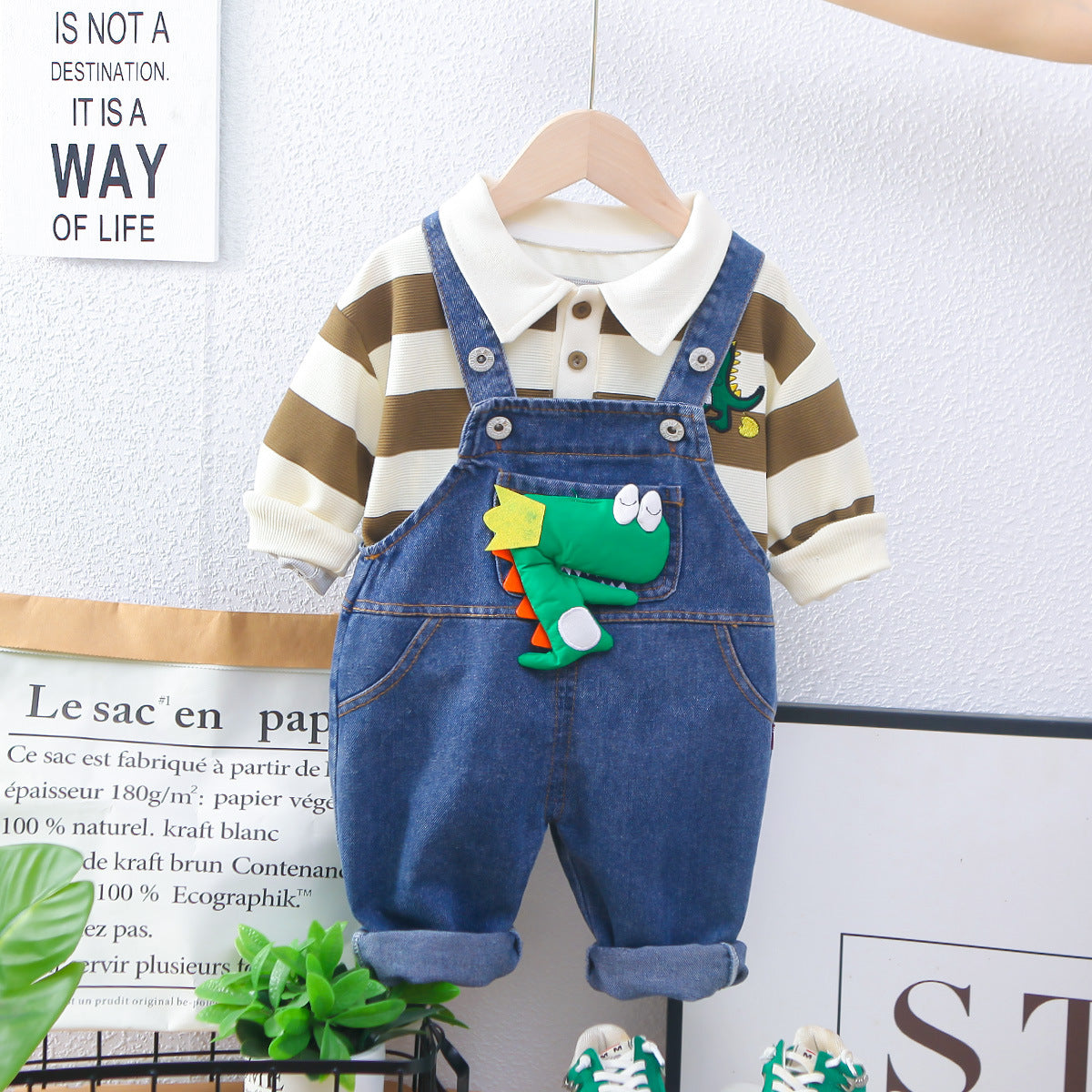 Children's Jeans Alligator Dungarees