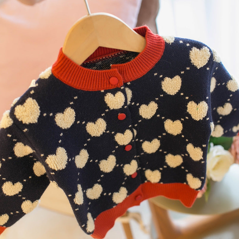 Women's Children's Jacket Buttons Little Hearts