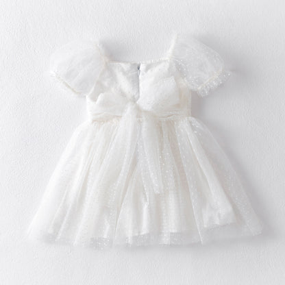 Polka Dot Tulle Bow Infant Dress