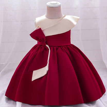 Satin Bow Children's Party Dress