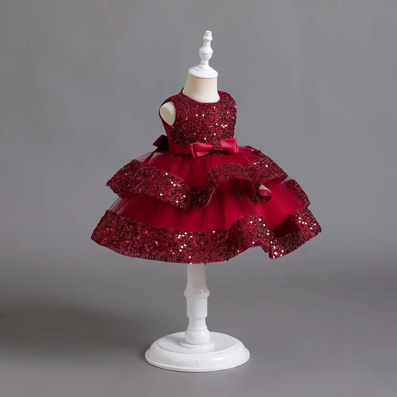 Shiny Bowknot Children's Party Dress