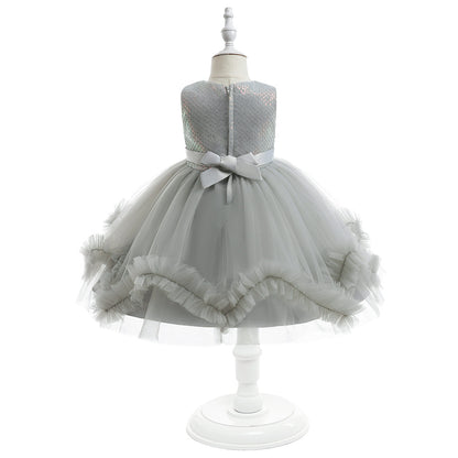 Shiny Bowknot Children's Party Dress