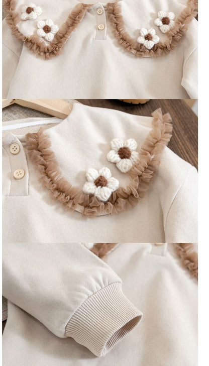 Children's Blouse with Floral Collar