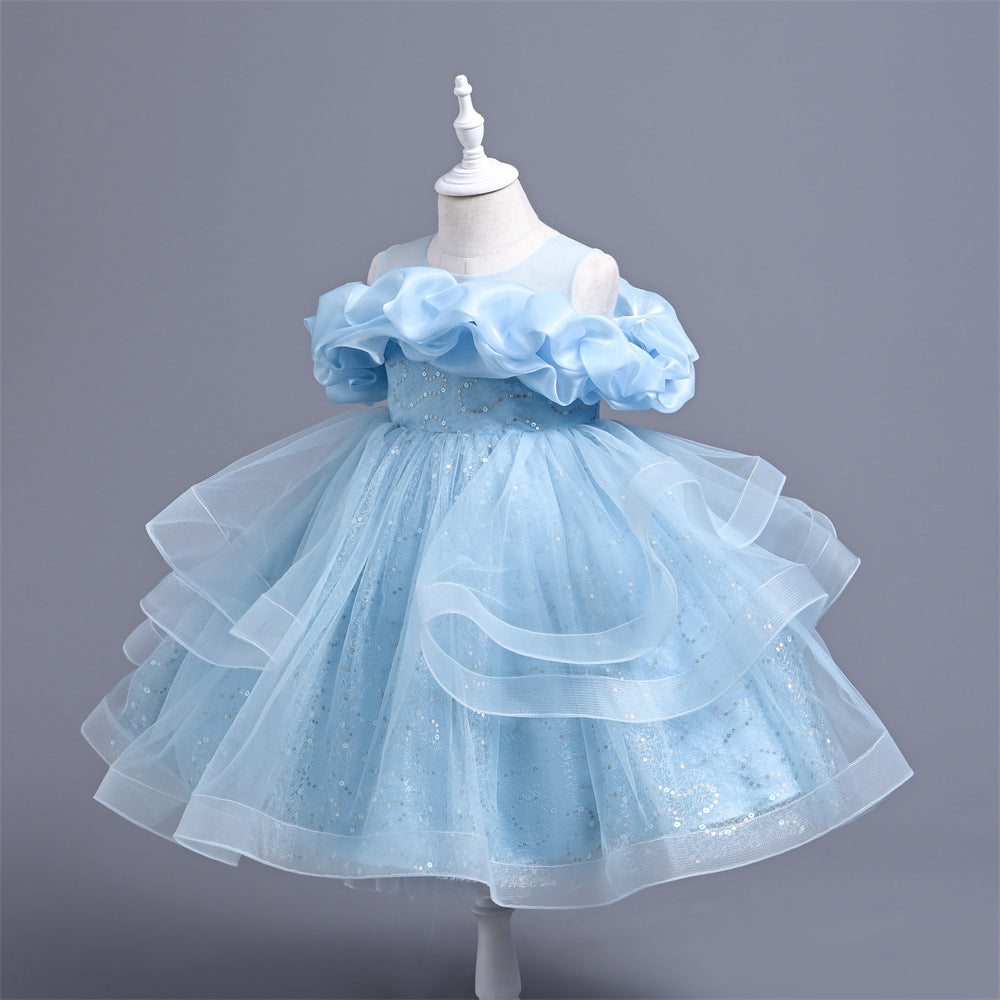 Children's Party Dress Tulle Sequins