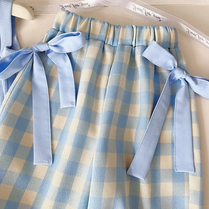 Blue Plaid Girls' Children's Set