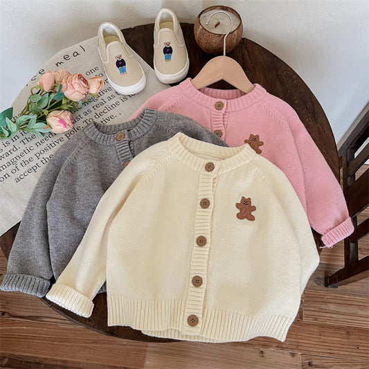 Women's Children's Knitted Teddy Bear Coat