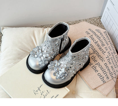 Girls' Infant Boot Shiny Bow