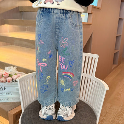 Girls' Jeans Pants Love