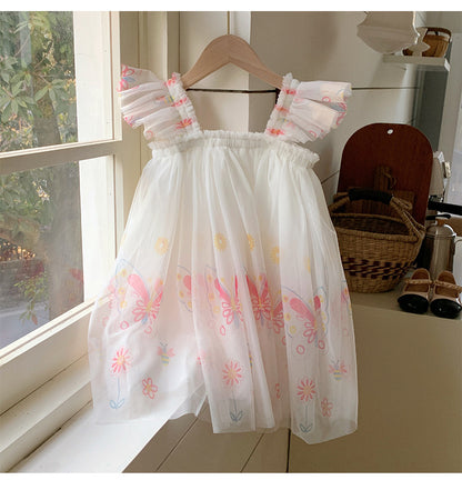 Children's Tulle Dress with Little Flowers