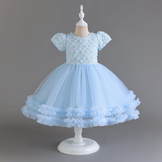 Tulle Flowers Children's Party Dress