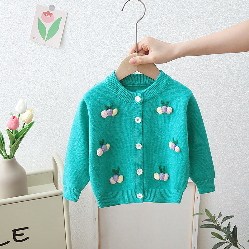 Children's Knitted Polka Dot Cardigan