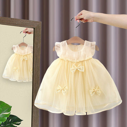 Children's Dress Tulle Lace Pearls