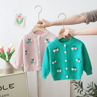 Children's Knitted Polka Dot Cardigan