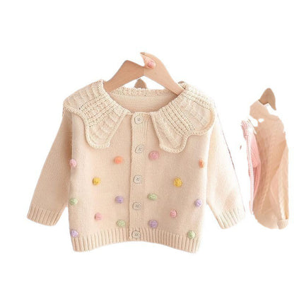 Children's Polka Dot Collar Cardigan