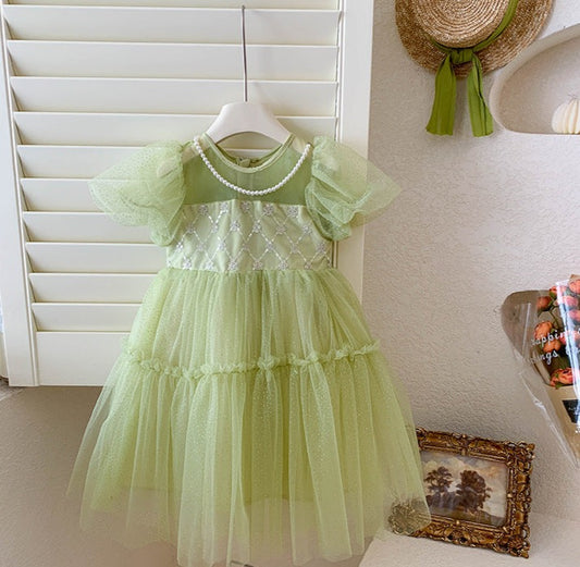 Asinha Bright Green Children's Dress