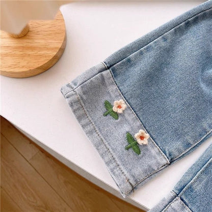 Girls' Jeans Pants Flowers