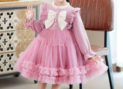 Children's Dress Tulle Ruffles and Bow