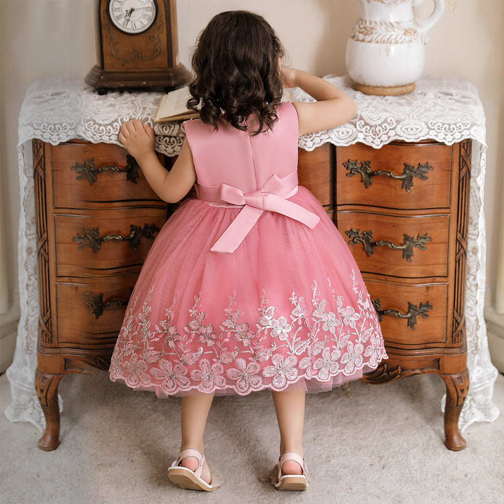 Bright Tulle and Flowers Children's Party Dress