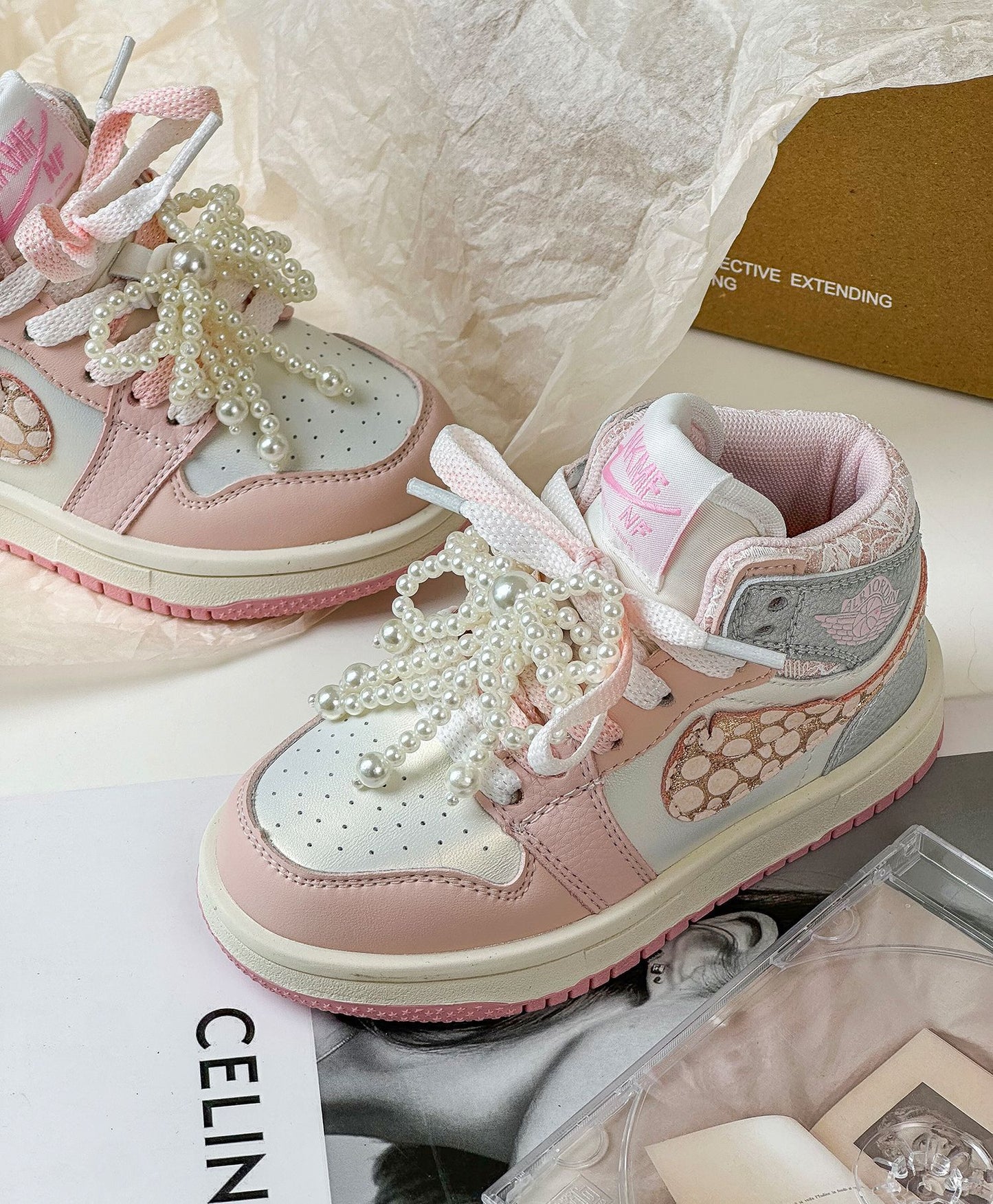 NK Pink Pearls Children's Sneakers