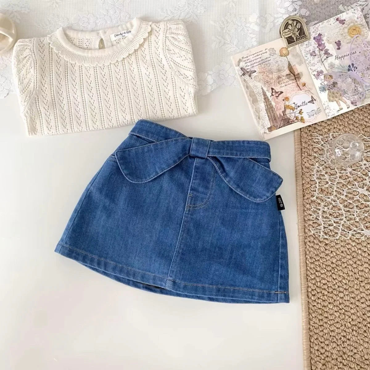 Infant Jeans Skirt Female Bow