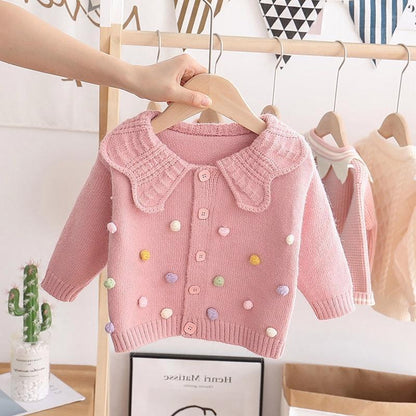 Children's Polka Dot Collar Cardigan