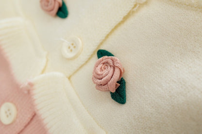 Children's Floral Collar Cardigan