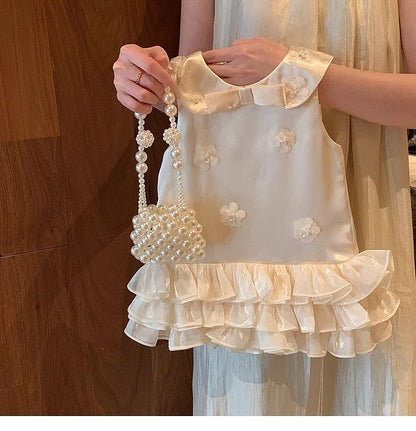 Children's Dress with Bow and Flowers