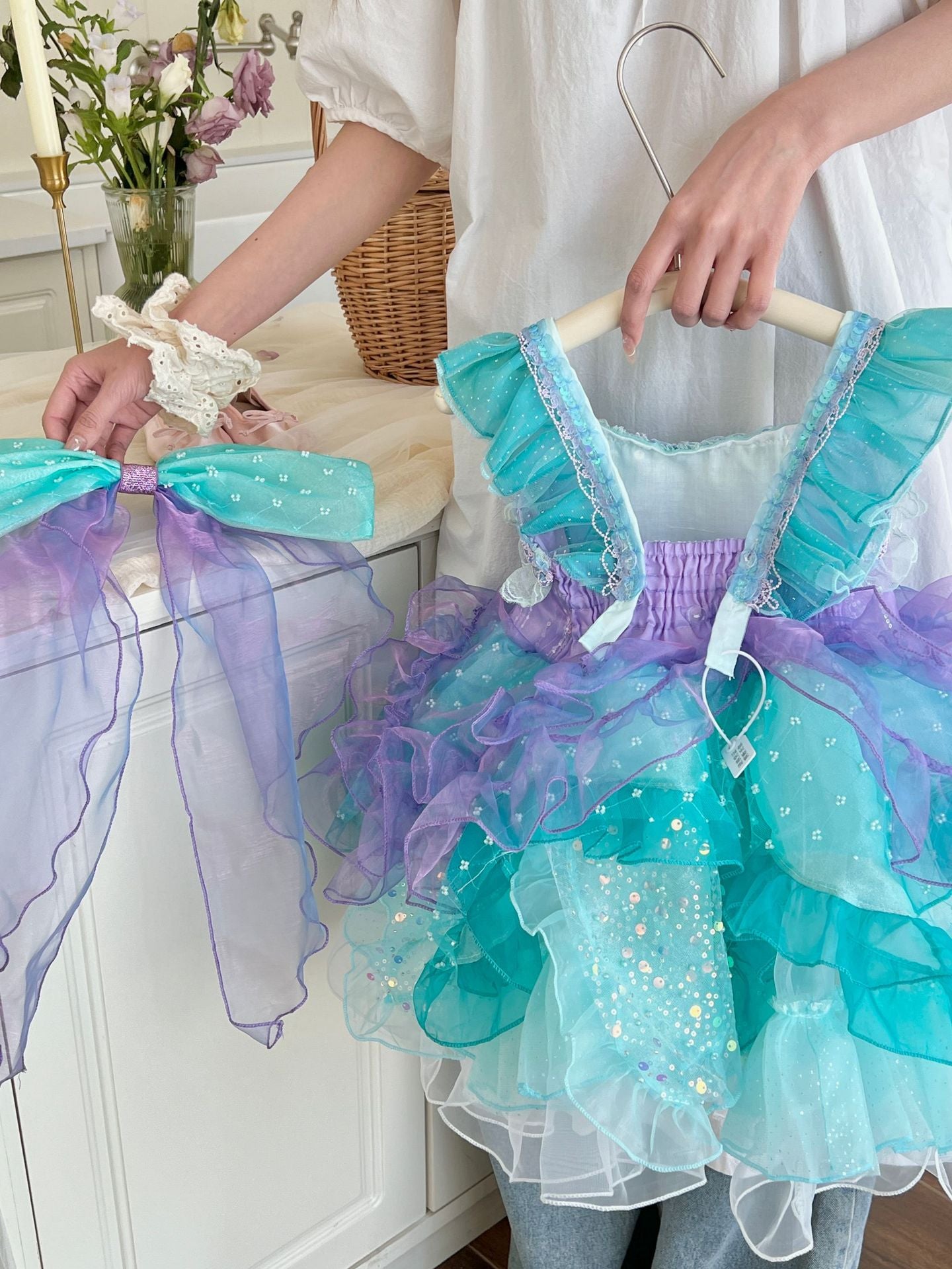 Children's Dress with Mermaid Bow