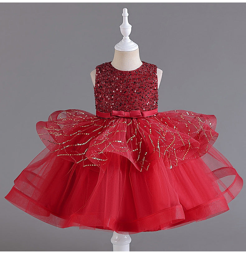 Shiny Tulle Lace Party Dress