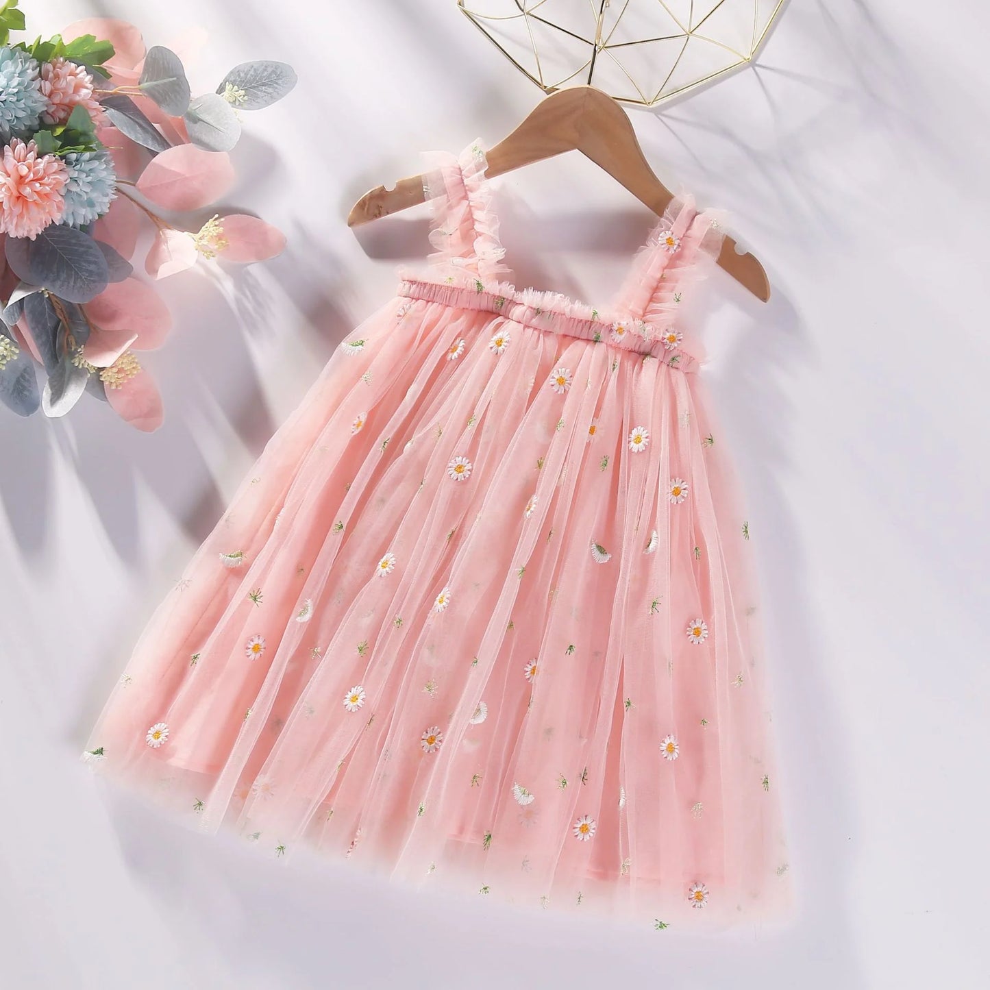 Children's Dress Tulle Flowers