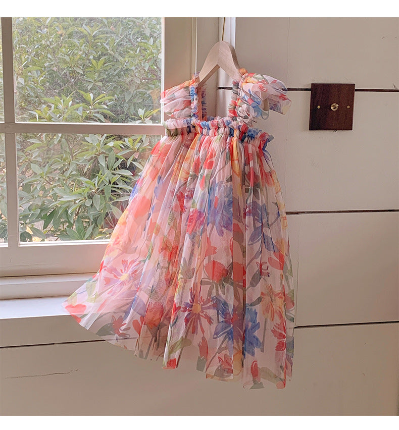 Children's Floral Tulle Dress