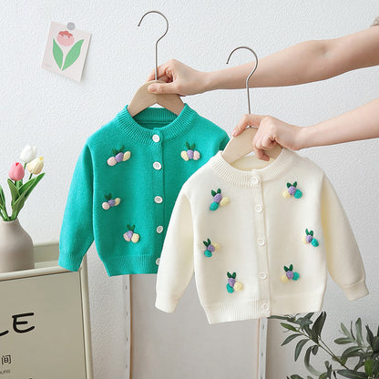 Children's Knitted Polka Dot Cardigan