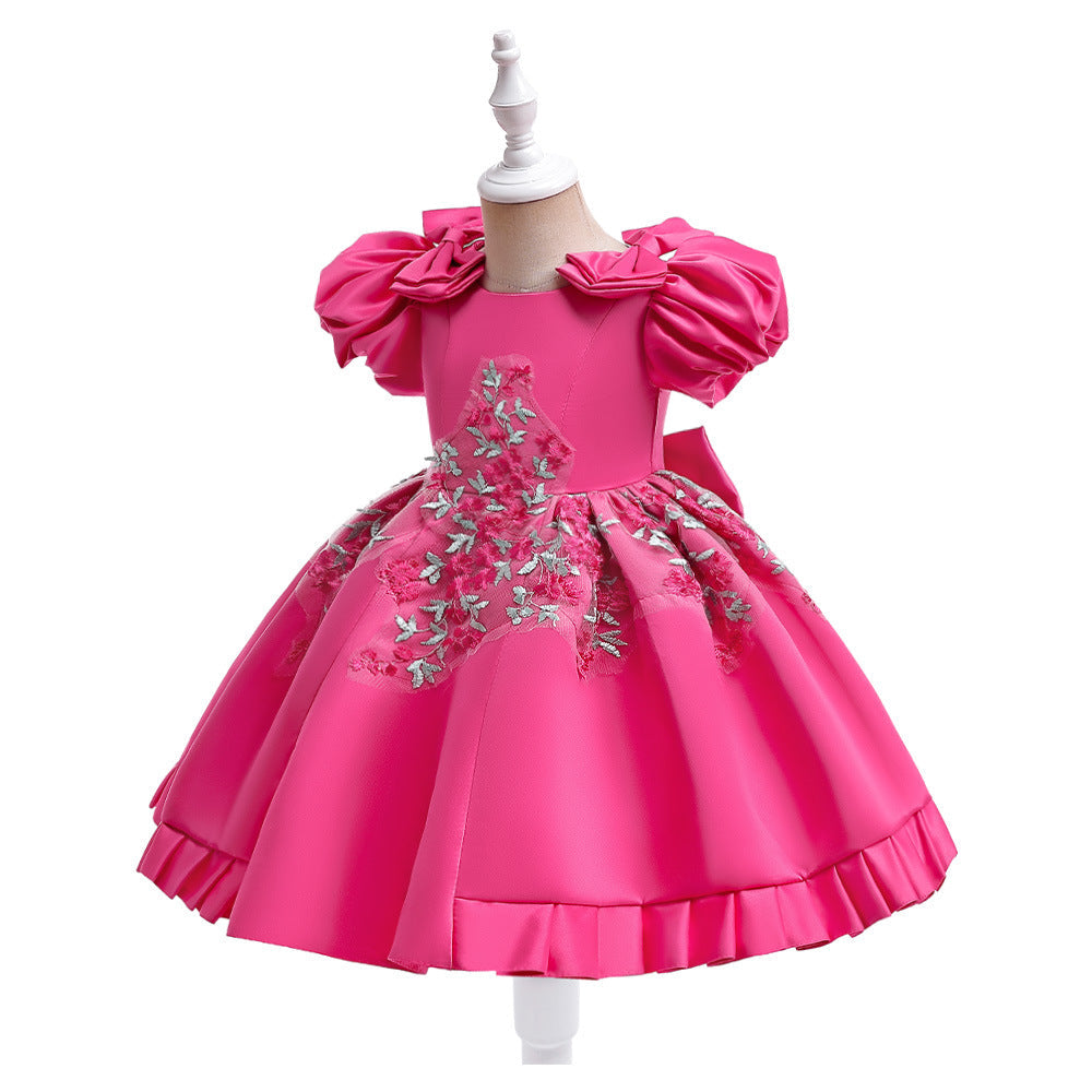 Children's Flower and Bow Party Dress