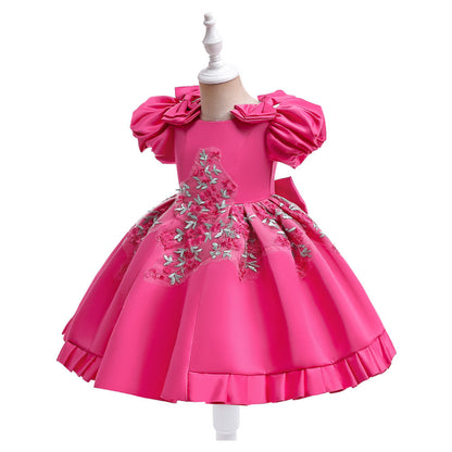 Children's Flower and Bow Party Dress