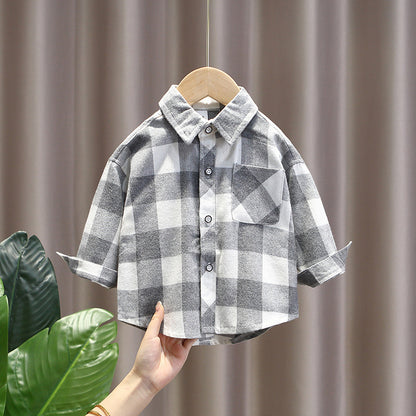 Long Sleeve Plaid Children's Shirt