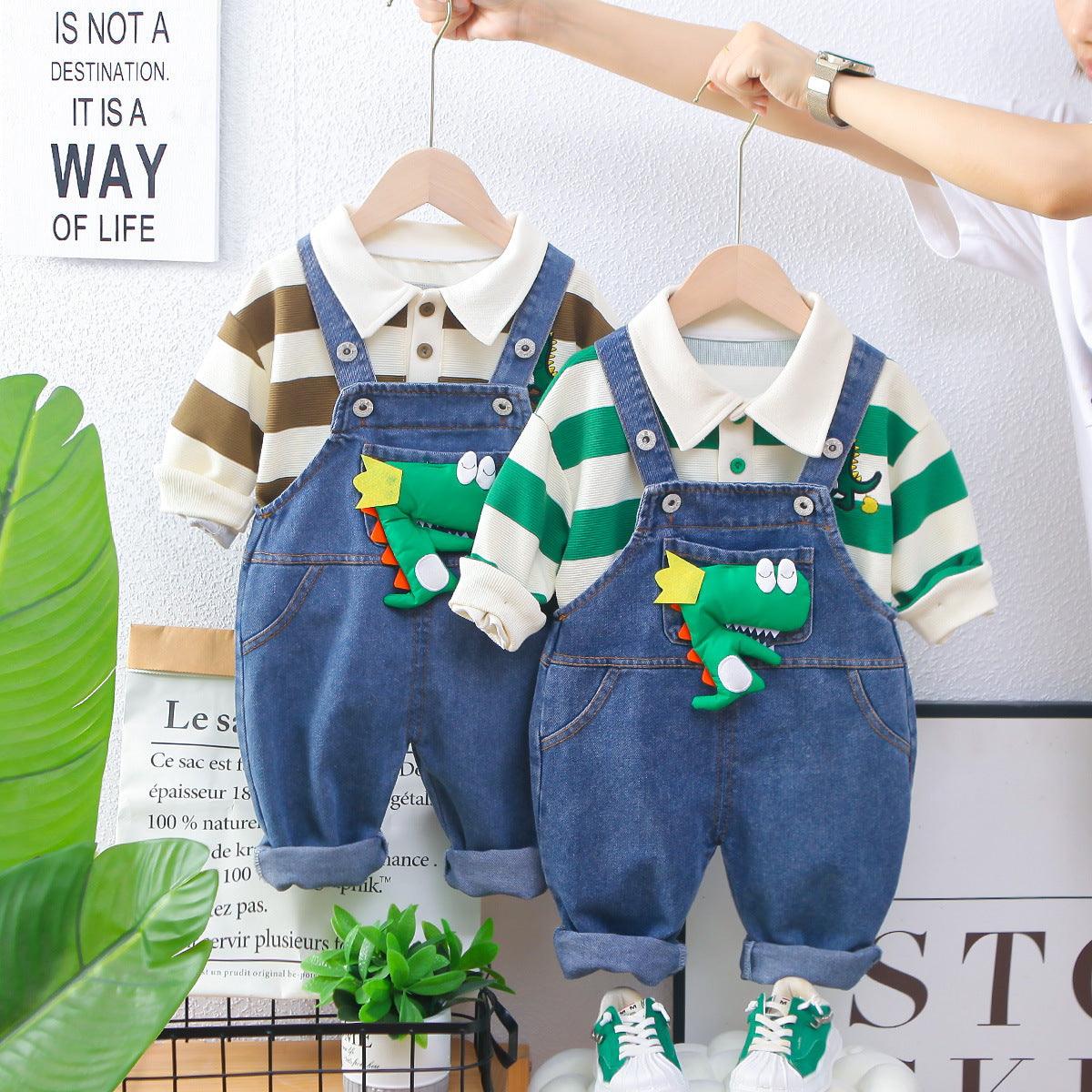 Children's Jeans Alligator Dungarees