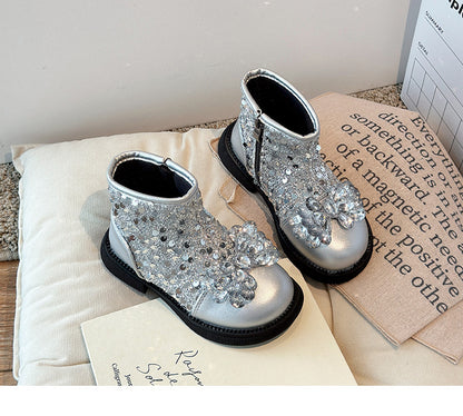 Girls' Infant Boot Shiny Bow