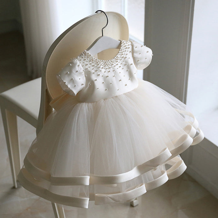 Pearls White Children's Party Dress