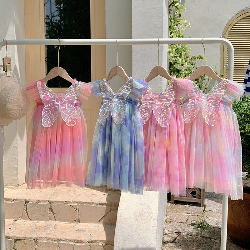 Children's Dress Tulle Flowers and Butterflies